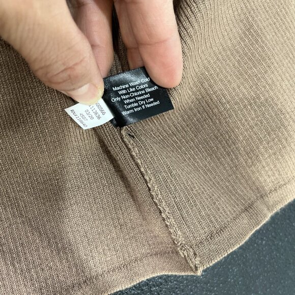 Lane Bryant Open Front Cardigan Sweater Womens Sz 26/28 Brown Duster Ribbed Work - Picture 5 of 6